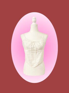 NWT nia white milkmaid triangle front top with adjustable tie straps